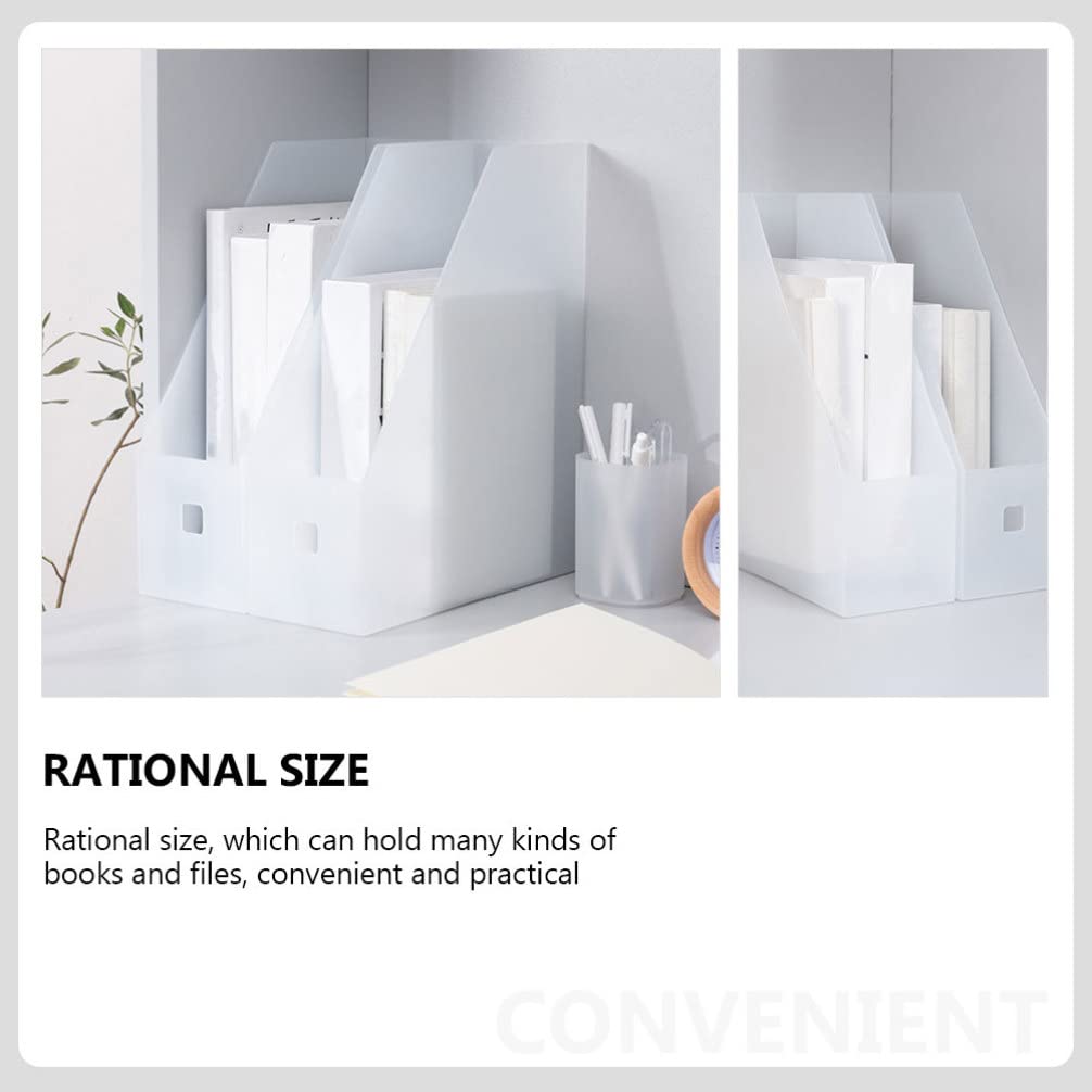 Kisangel 2-Pack Plastic File Storage Rack - Vertical Desktop Document Organizer, Multipurpose File Holder & Bookshelf for Office, Home, School (Black) - Perfect for Organizing Papers, Books, and Office Supplies on Desks or Shelves