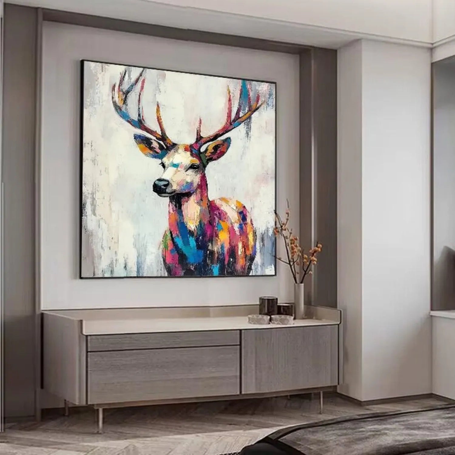 Animal Art Painting #AP117 - Handmade Wildlife Canvas Wall Decor for Living Room, Bedroom & Office