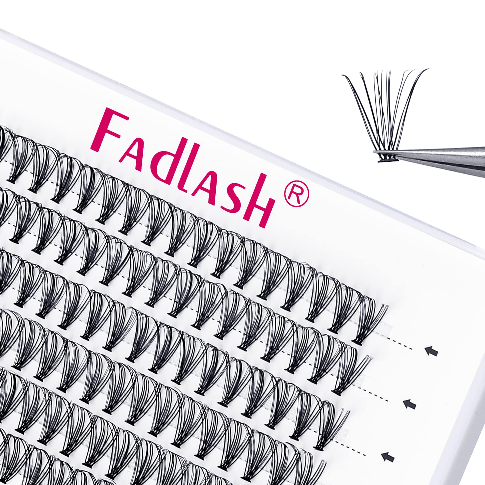FADLASH 120pcs 20D D Cur Natural Soft Black Faux Mink Eyelash Extensions - Reusable Individual Lashes for Volume & Length (14mm) | Perfect for Bridal, Party & Everyday Glam Makeup Looks