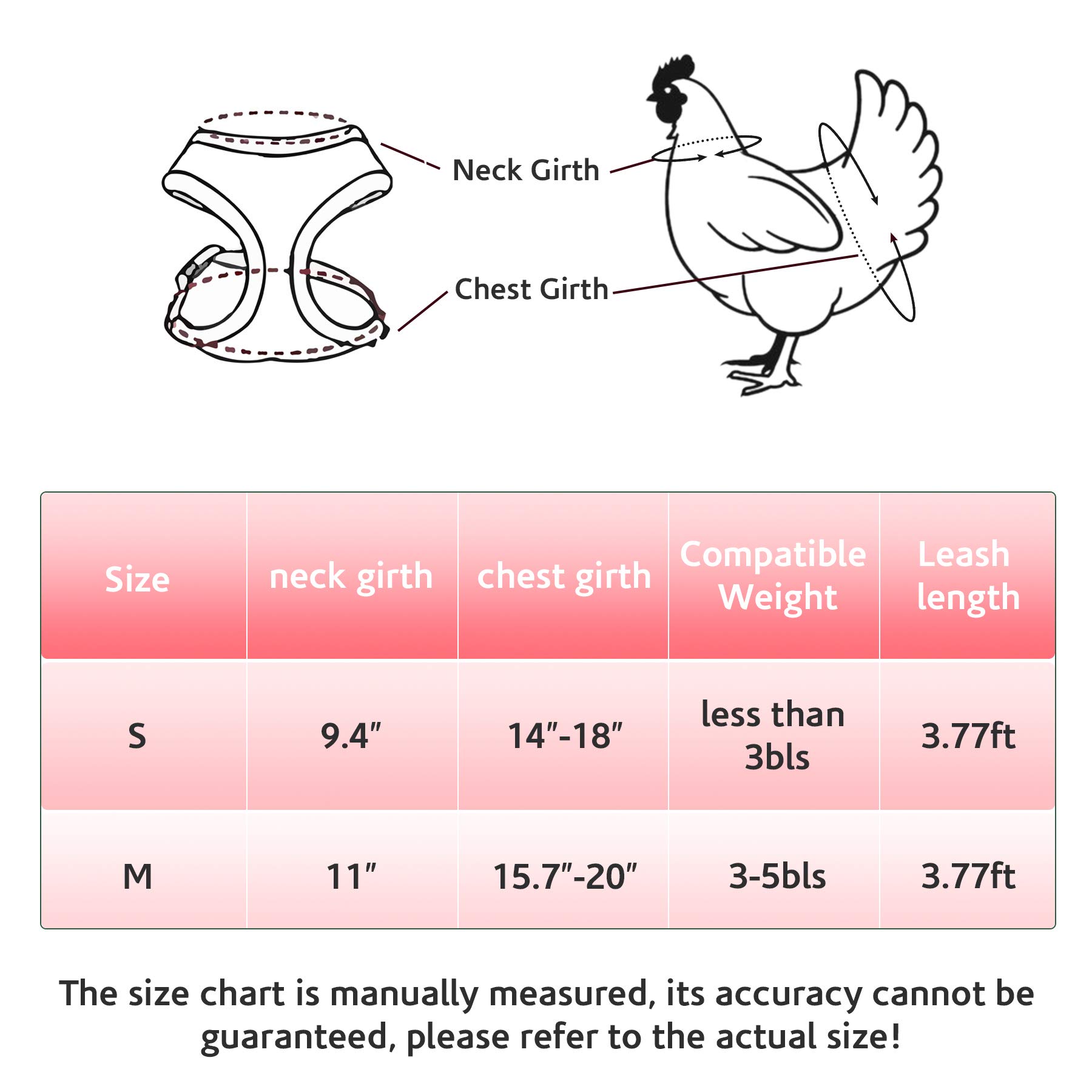 Adjustable Chicken Harness with Leash - Small Pet Harness for Ducks, Geese & Hens - Training & Walking Safety Gear - Perfect for Backyard Poultry, Farm Animals & Outdoor Adventures