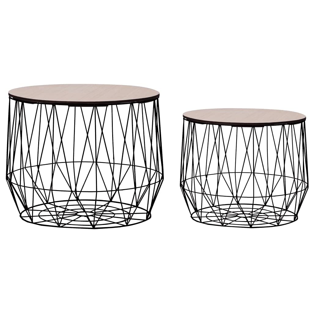 Set of 2 Round Coffee Tables - Modern Black Side Tables for Living Room, Bedroom & Office - Perfect as End Tables, Nightstands or Accent Furniture