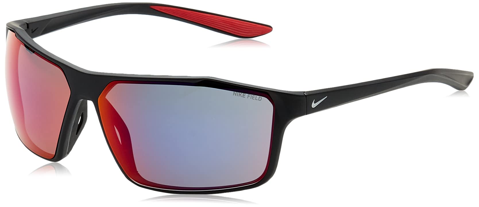 Nike Windstorm Rectangular Sunglasses for Men & Women - Black/Pure Platinum Frame with UV Protection - 65/13/140 Size - Perfect for Running, Driving & Outdoor Sports