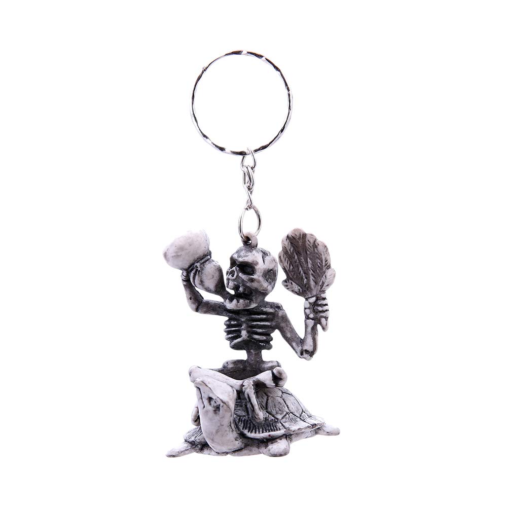 **PartyKindom Halloween Skull Skeleton Keychain - Fashion Rubber Keyring for Keys, Handbag & Home Decor - Gray Hanging Pendant for Halloween Parties & Gifts**