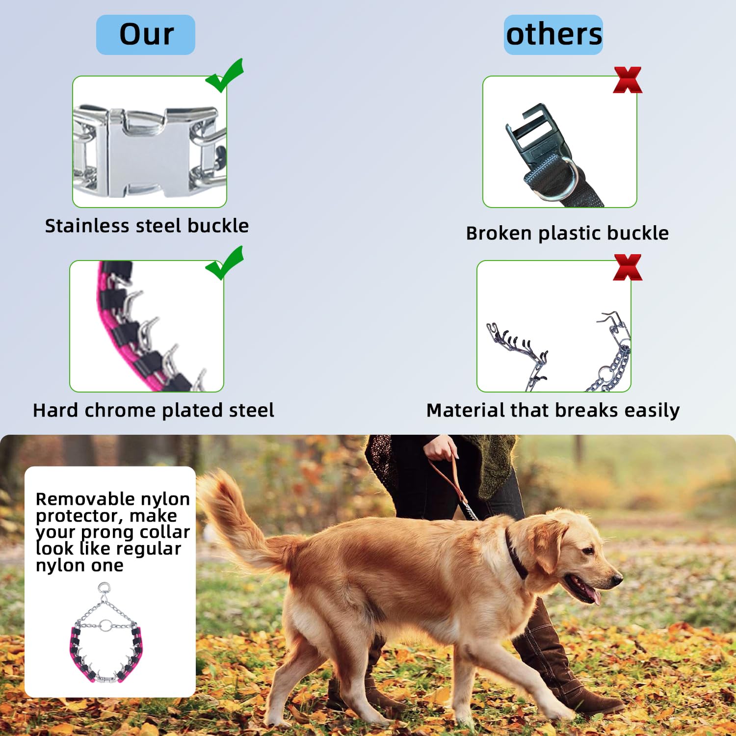 No Pull Dog Collar for Small, Medium & Large Dogs - Comfortable & Adjustable Pet Training Collar for Walking, Hiking & Outdoor Adventures