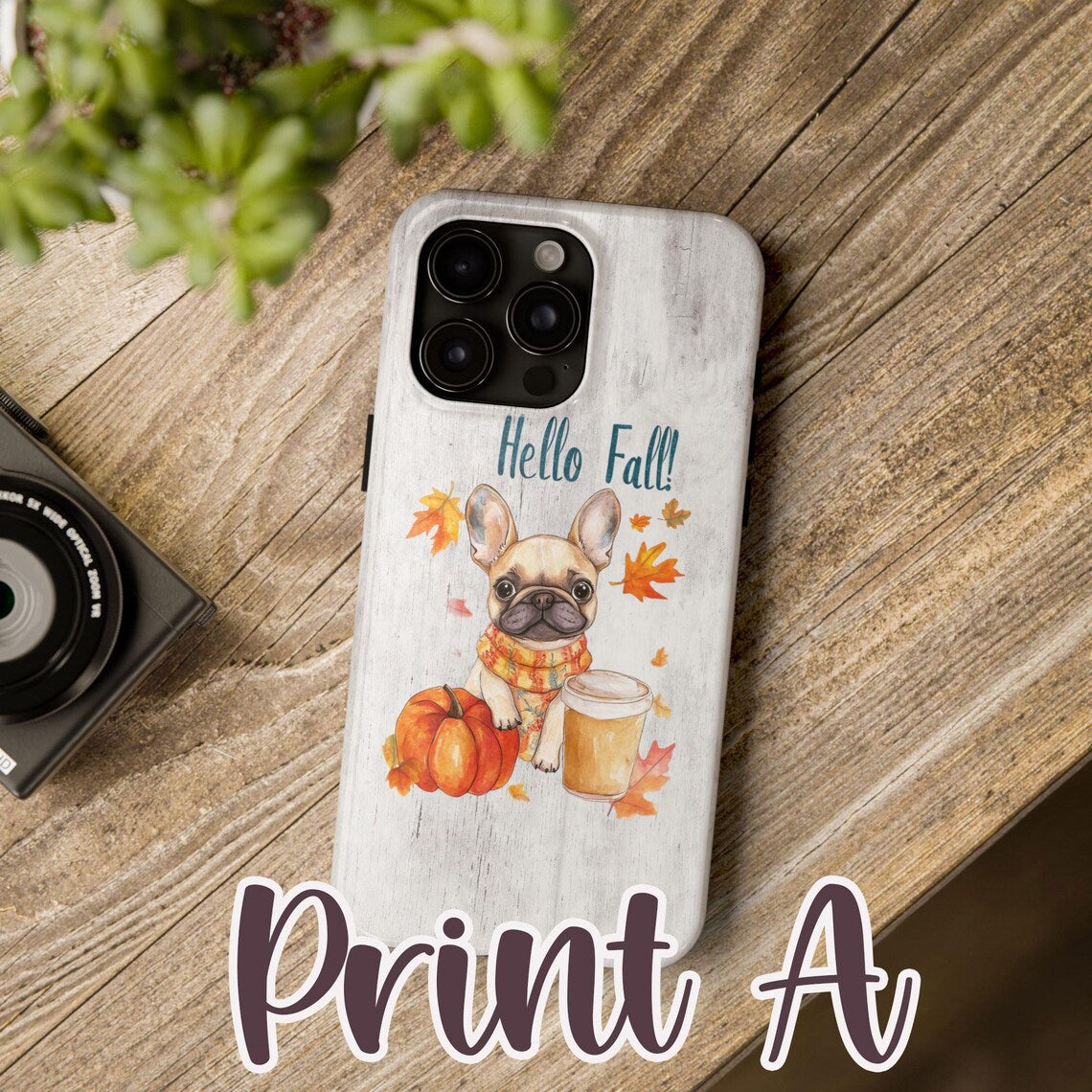 Custom Phone Case with Autumn Frenchie Bulldogs Design - Cute & Durable Protective Cover for iPhone & Samsung - Perfect Gift for Dog Lovers & Fall Season