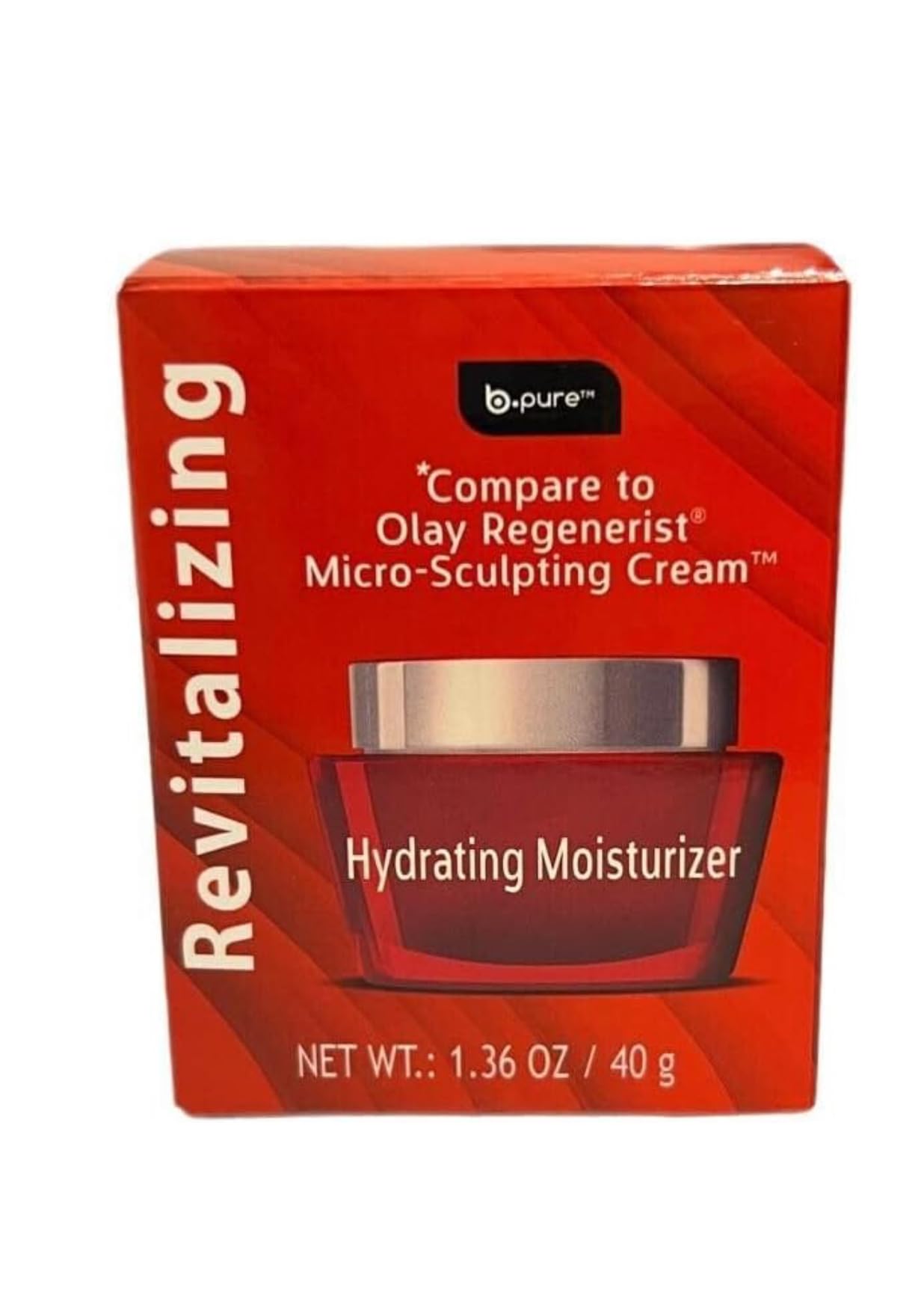 b•pure Revitalizing Hydrating Moisturizer 1.36 oz - Deep Hydration Face Cream for Dry Skin - Day & Night Moisturizing Skincare for Women & Men - Perfect for Daily Use & Travel Size