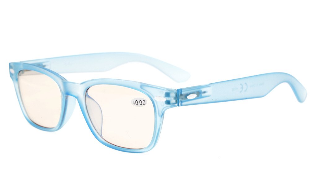 Eyekepper Computer Glasses with Blue Light Blocking - Matte Blue Frame +3.00 Tinted Lens for Digital Eye Strain Relief | Perfect for Office Work, Gaming & Screen Time