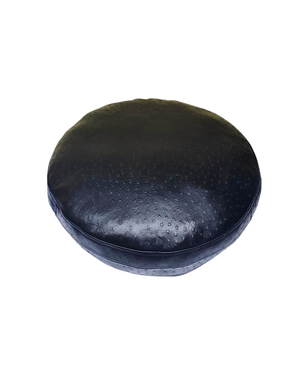 Premium Lambskin Round Leather Pillow Cover - 18 Inch Decorative Sofa Cushion Case - Luxury Circular Throw Covers for Living Room & Bedroom (Black, Pack of 2) - Perfect for Modern Home Decor, Cozy Reading Nooks & Stylish Accent Pillows