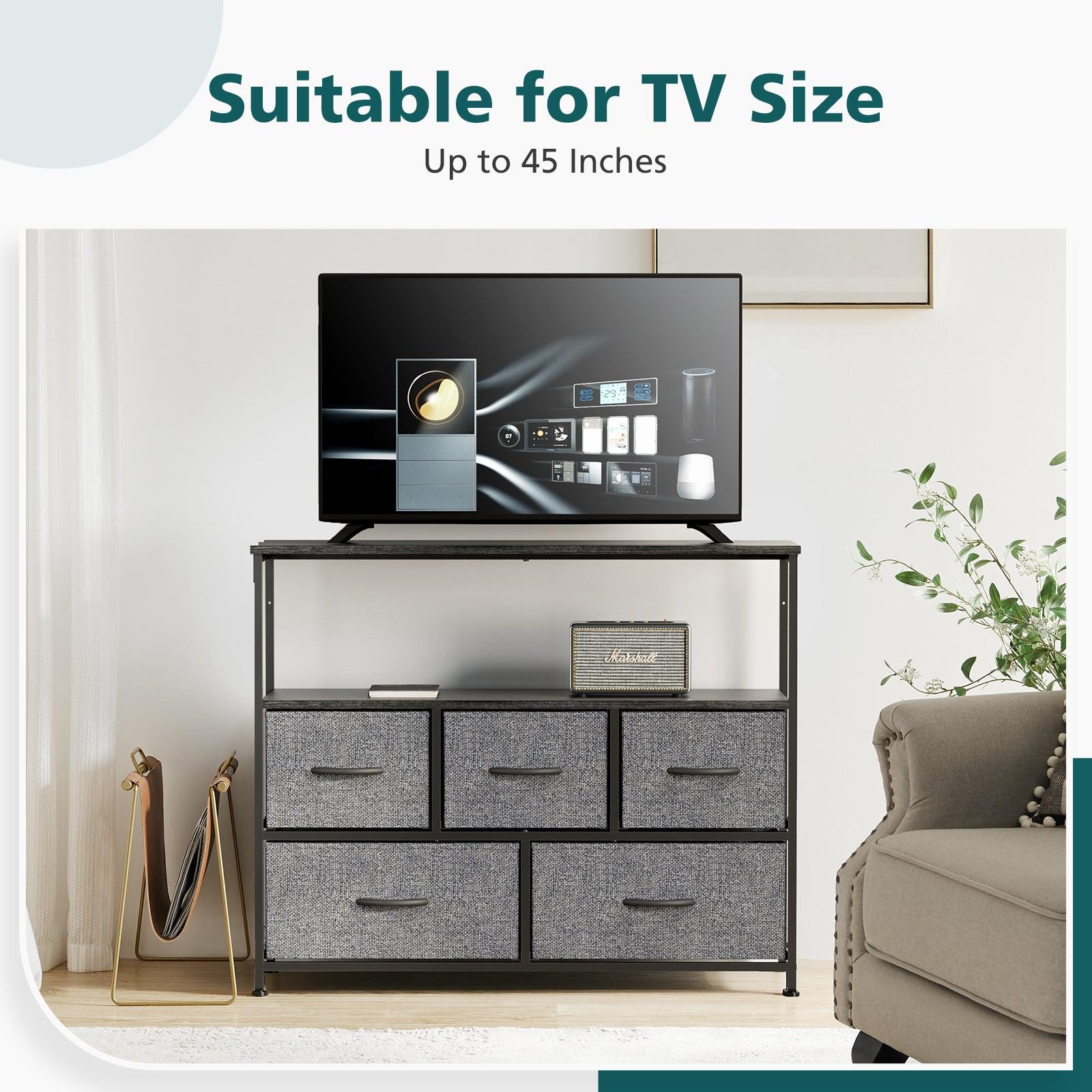 5-Drawer Fabric Dresser with Metal Frame - Modern Bedroom Chest of Drawers for Clothes Storage | Perfect for Small Spaces, Dorm Rooms & Apartment Organization