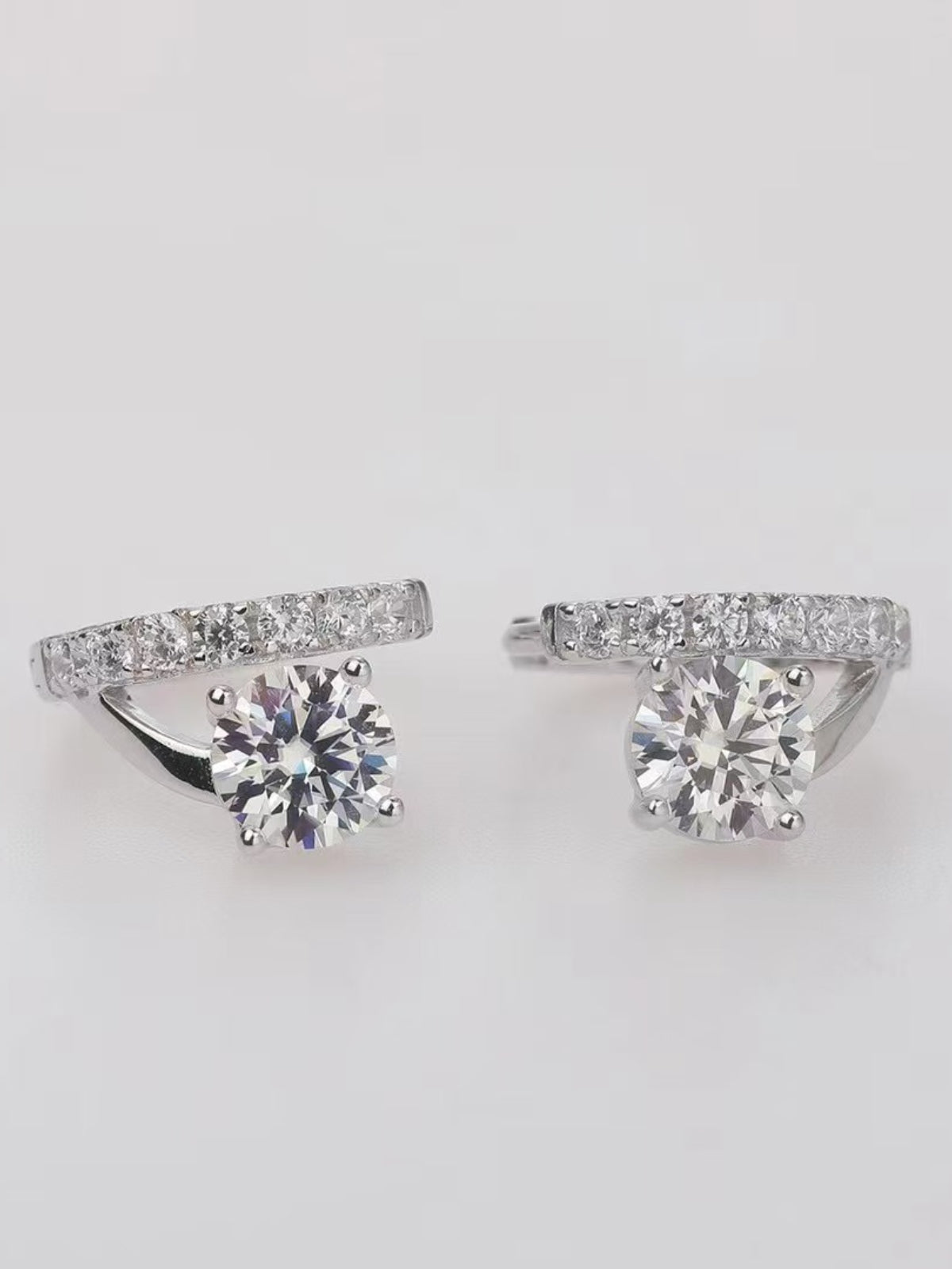 2 Carat Moissanite 925 Sterling Silver Huggie Earrings for Women - Dainty Everyday Hoop Earrings for Work, Date Night & Special Occasions