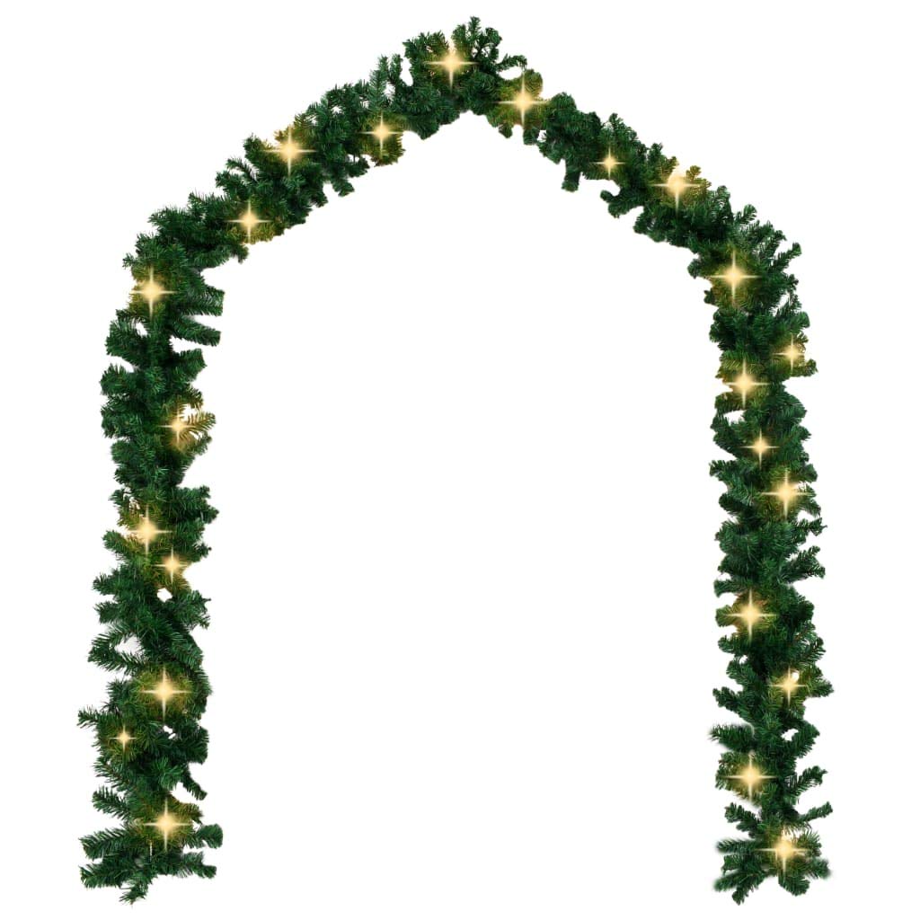 CHARMMA 65.6ft Green LED Christmas Garland with 7.1KG Weight - Perfect for Holiday Home Decor, Christmas Tree Wrapping, and Festive Party Lighting