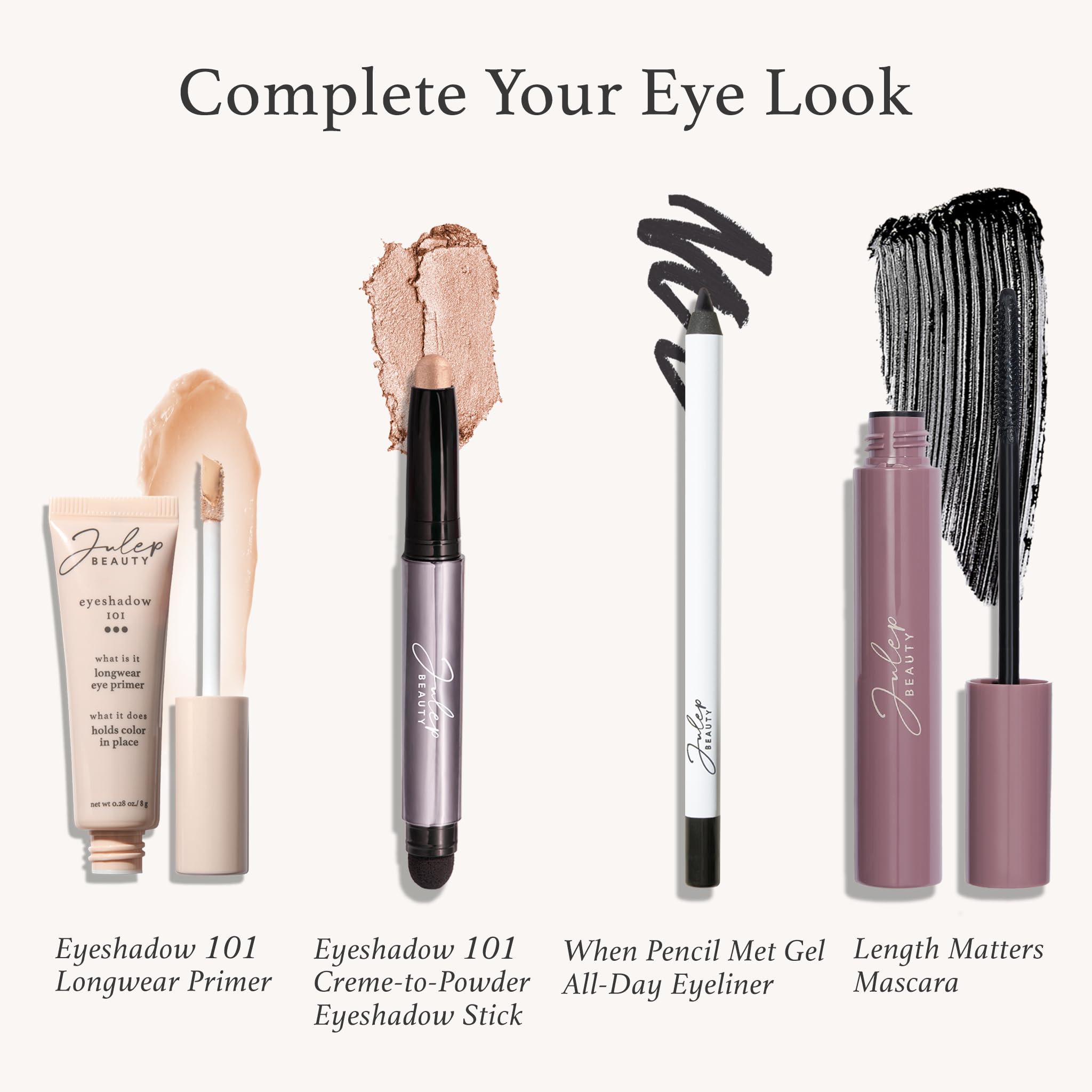 Julep Eyeshadow 101 Crème-to-Powder Waterproof Eyeshadow Stick - Rose Shimmer - Long-Lasting, Crease-Proof Cream Eyeshadow with Built-in Smudger | Perfect for Day to Night Makeup, Parties & Special Occasions