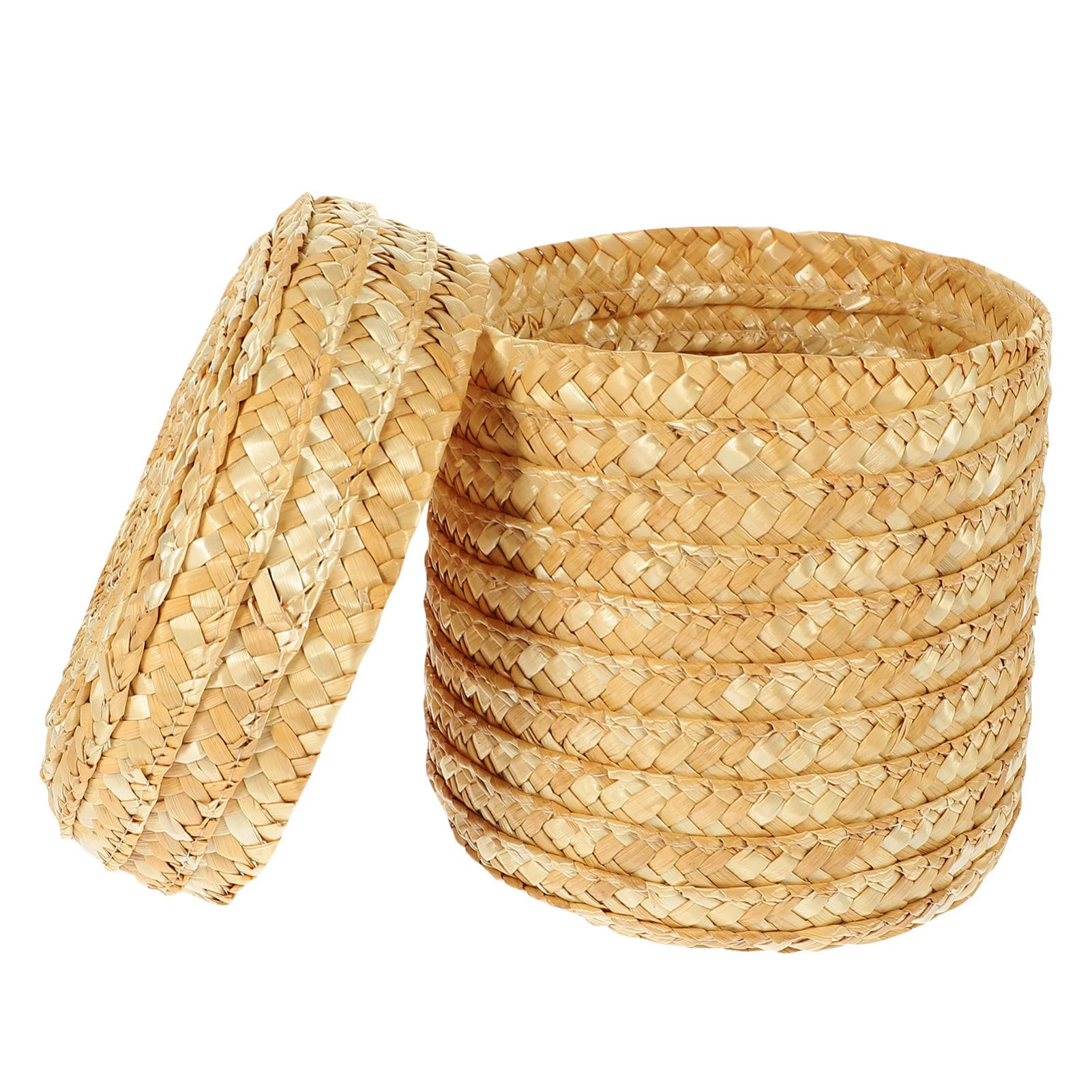 UPKOCH Seagrass Storage Baskets with Lids - Woven Rattan Organizer for Shelves & Home Decor