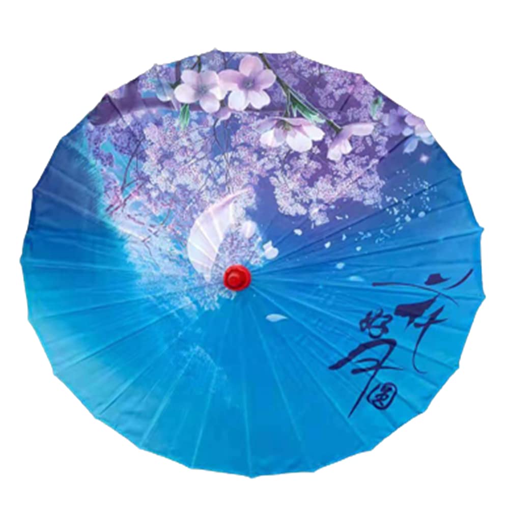 Classical Chinese Oil Paper Umbrella - Waterproof Handmade Bamboo Parasol with Floral Painting, Vintage Style for Rain Protection & Sun Shade - Perfect for Weddings, Photography, and Traditional Events