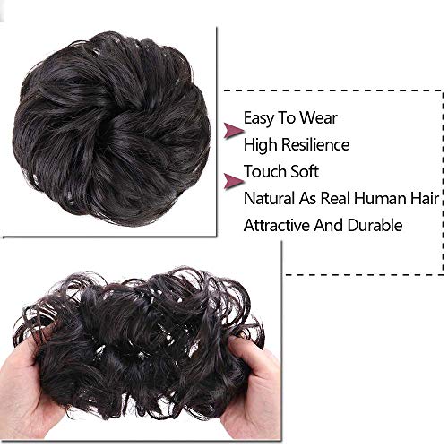 Curly Synthetic Messy Hair Bun Hair Scrunchies Extension - Perfect for Messy Bun Hairstyles, Ponytail Accessories & Everyday Hair Styling