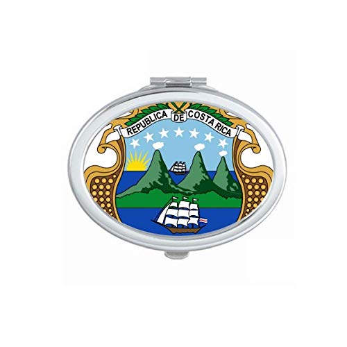 DIYthinker Costa Rica National Emblem Portable Foldable Double-Sided Makeup Mirror - Compact Travel & Vanity Mirror for Home, Office, and On-the-Go Touch Ups