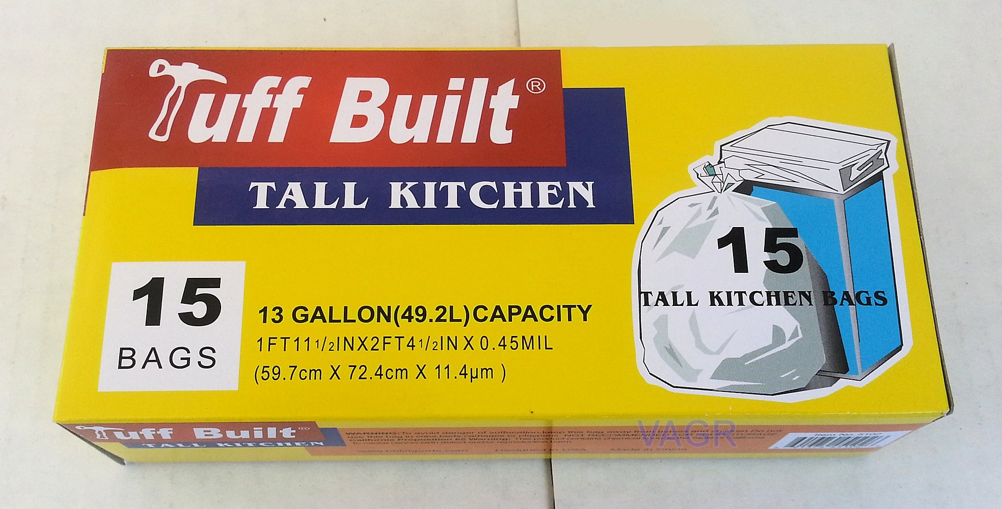 **Tall Kitchen Trash Bags - 15 Count, Heavy Duty 13 Gallon Garbage Bags for Home & Office Use - Perfect for Kitchen, Bathroom, and Outdoor Waste Disposal**