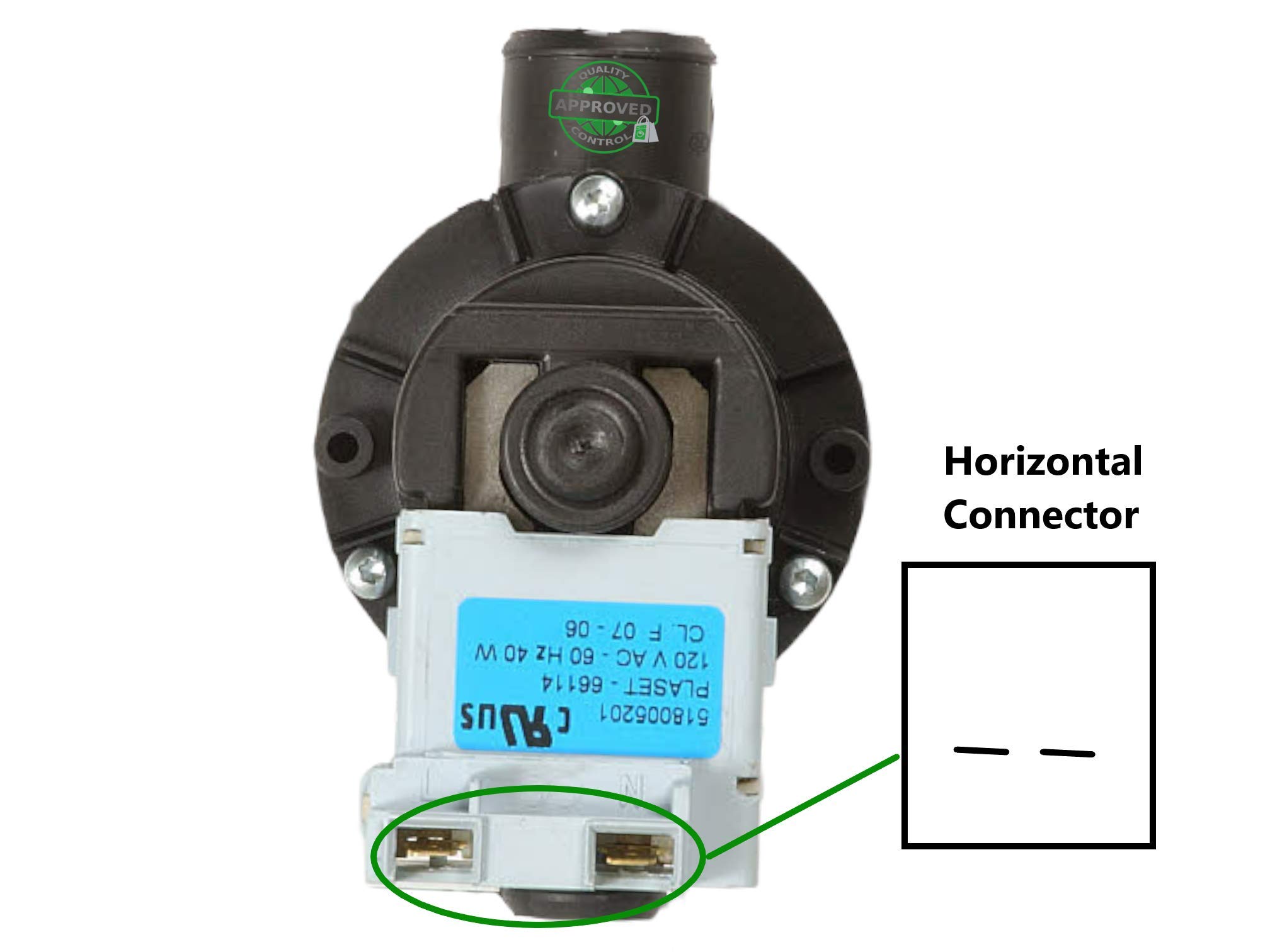 Whirlpool WP8182415 Compatible Washer Drain Water Pump Replacement - ORIGINAL CONNECTOR 8182415 for Efficient Laundry Drainage & Appliance Repair