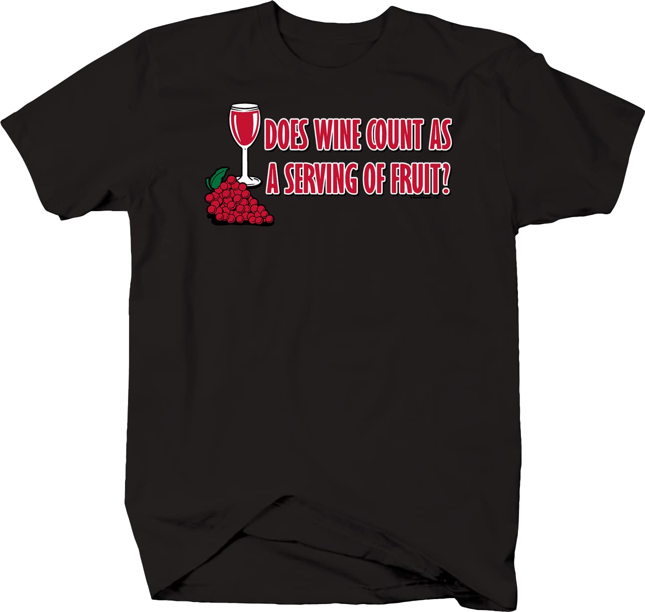 Does Wine Count As A Serving of Fruit? Funny Wine Lover T-Shirt - Soft Cotton Black Tee for Casual Wear, Wine Tasting & Gift Giving