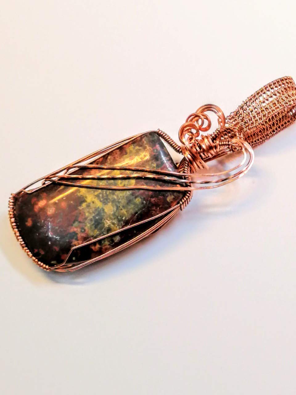 Leopard Skin Jasper Wire Wrap Pendant - Handmade Gemstone Jewelry for Women - Perfect for Boho, Spiritual & Healing Crystal Necklaces