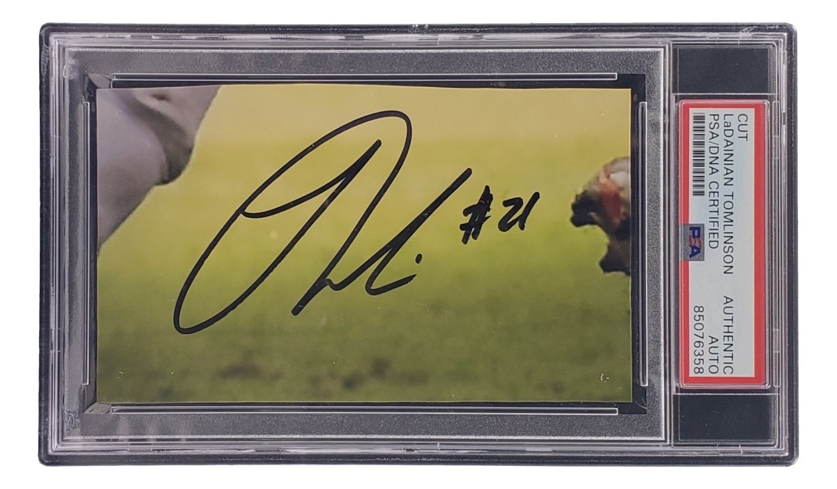 LaDainian Tomlinson Autographed Chargers Jersey - PSA/DNA Certified Cut Signature #85076358 - Perfect for NFL Memorabilia Collections & Sports Fan Gifts