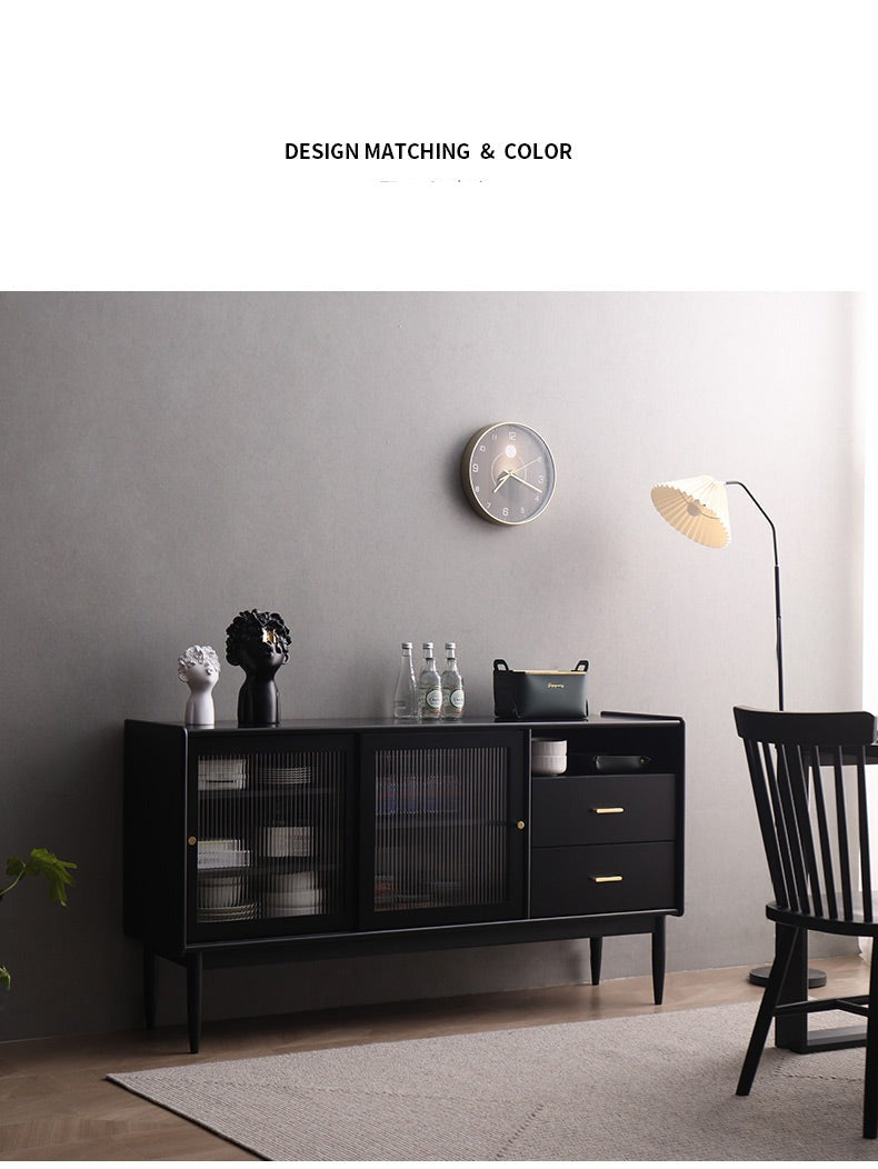 AMALIA Scandinavian Modern Buffet Sideboard - Solid Wood Dining Room Storage Cabinet with 4 Color Options - Perfect for Living Room, Dining Area & Entryway Organization