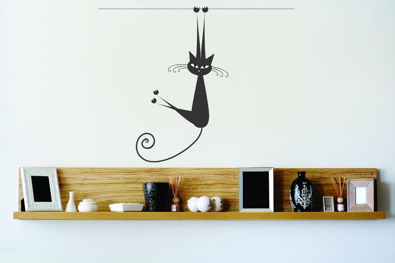 Peel and Stick Kitty Cat Wall Decal - 20x20 Inch Vinyl Wall Art Sticker for Bedroom, Bathroom & Living Room - 22 Color Options - Easy to Apply & Remove - Perfect for Nursery Decor, Kids Room & Home Wall Art