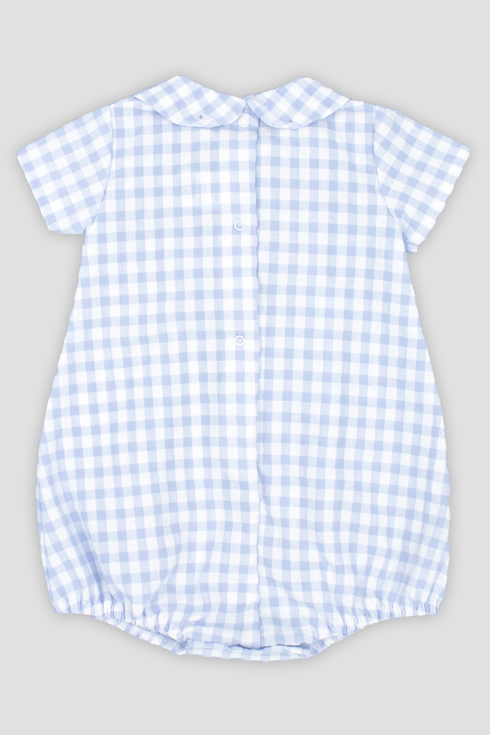 Adorable Baby Blue Gingham Romper for Boys & Girls | Soft Cotton Jumpsuit for Newborns & Toddlers | Perfect for Summer Outings, Photo Shoots & Playdates