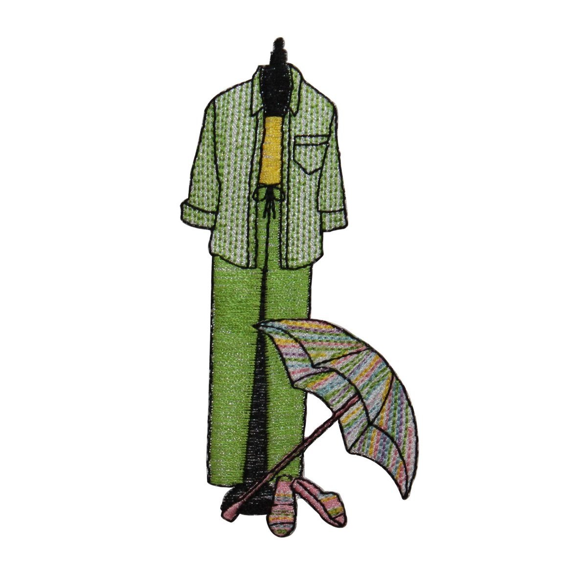 Fashion Embroidered Iron On Umbrella Patch Applique for DIY Clothes & Bags - Mannequin Decor, Denim Jacket Embellishment, Hat & Scarf Customization