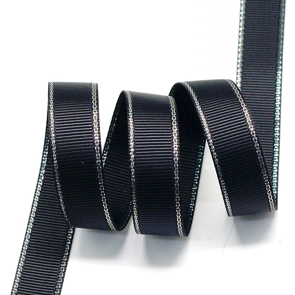 Ornerx 1/4 Inch Black Grosgrain Wired Christmas Ribbon - 100 Yards Bulk Roll for Gift Wrapping, Holiday Decorations, Tree Trimming and DIY Crafts