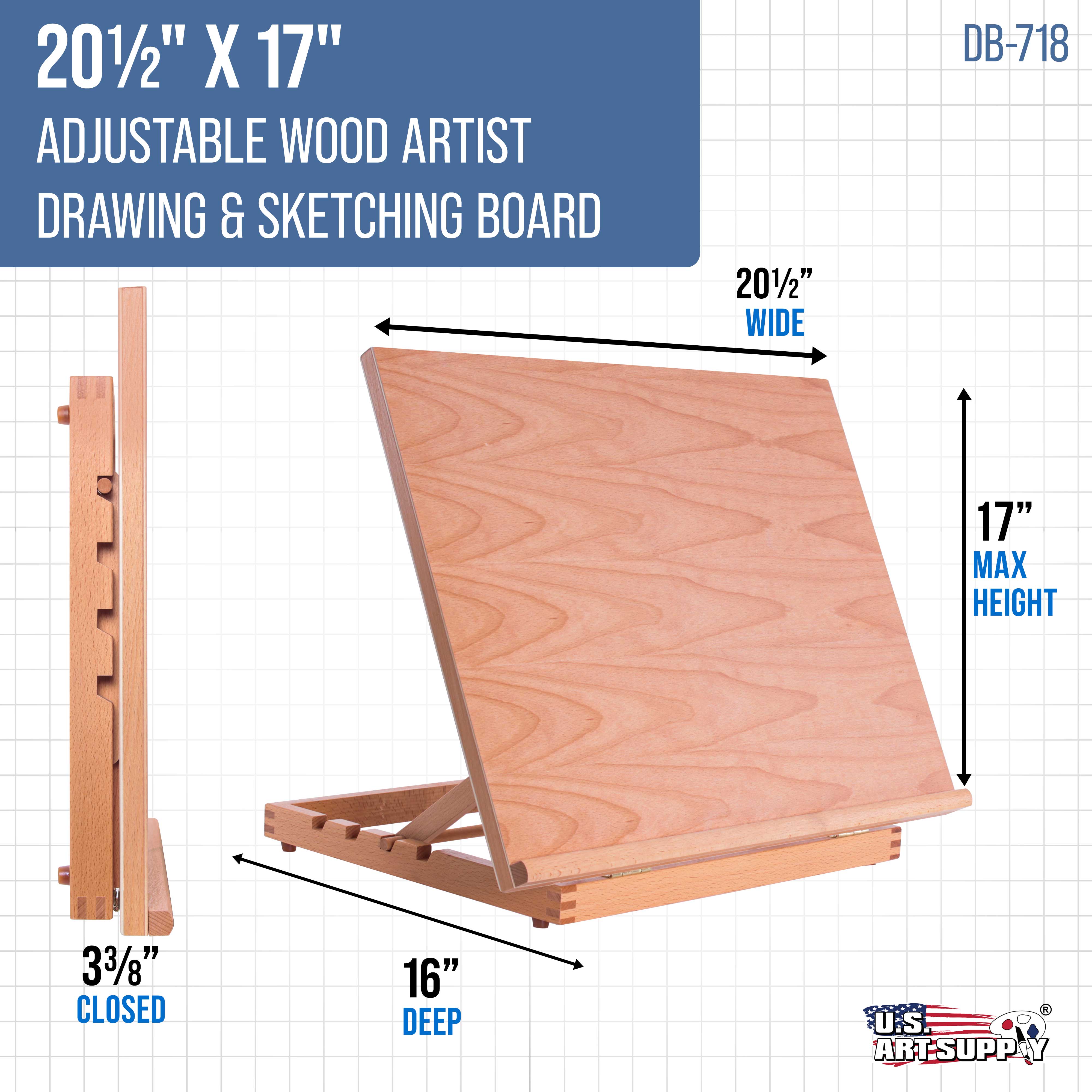 Adjustable Beechwood Drawing Board 20.5