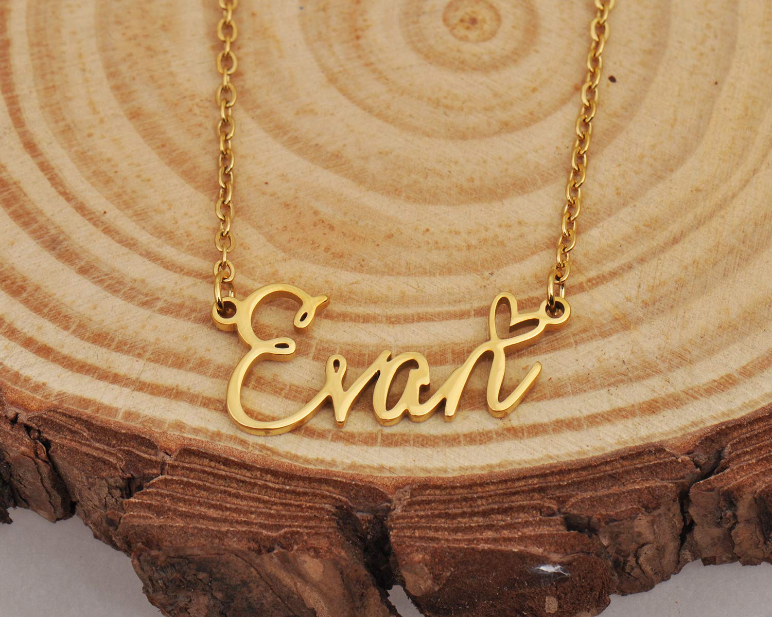 Personalized Rose Gold Name Necklace - Custom Name Plate Necklace with Engraved Name Tag - Perfect for Gifts, Anniversaries, and Everyday Wear