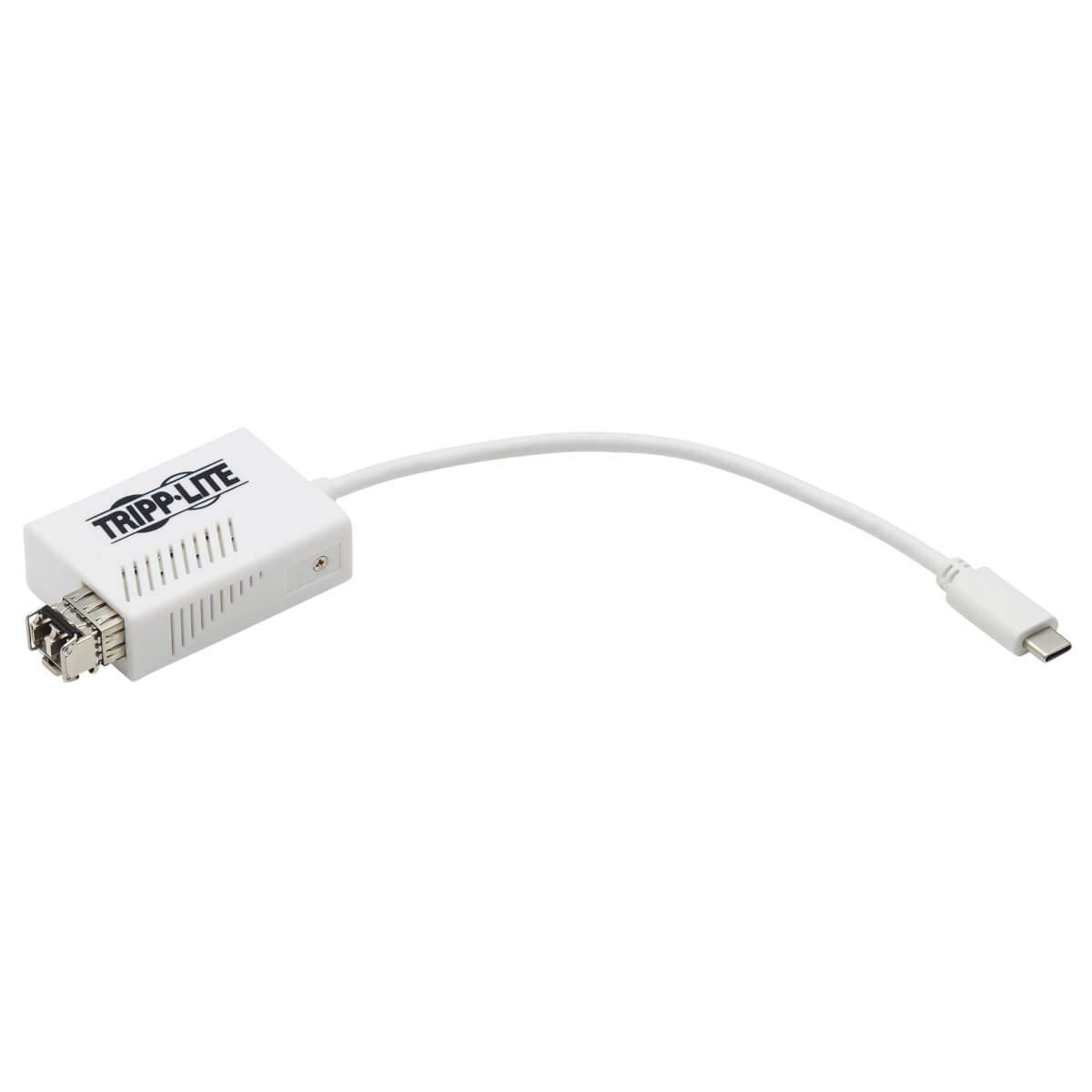 Tripp Lite USB C 3.1 to Fiber Transceiver Gigabit Ethernet Adapter | SMF LC (U436-SMF-1G-LC) | High-Speed Network Connection for Office & Data Centers