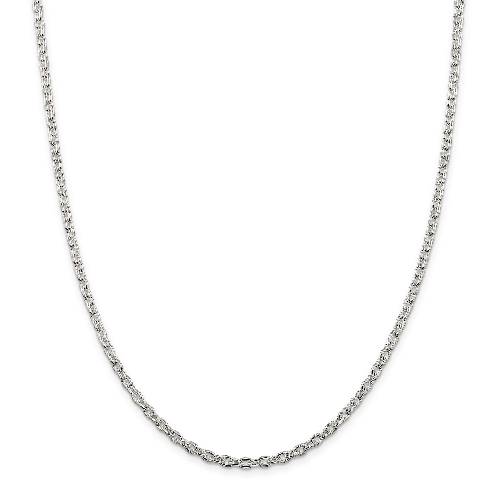 Sterling Silver 3.5mm Cable Chain Necklace for Women - Durable 925 Silver Jewelry - Perfect for Layering, Gifts & Everyday Wear