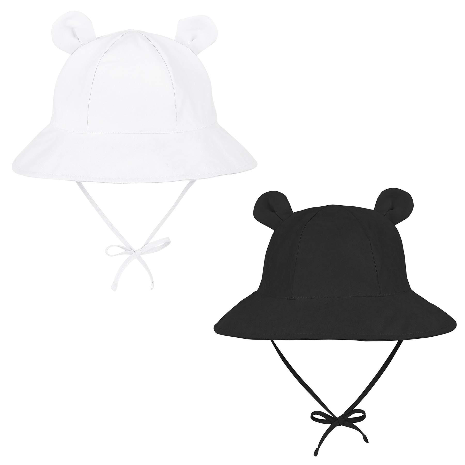 Zando Baby & Toddler Sun Protection Bucket Hat - UPF 50+ Wide Brim Beach Hat for Infants & Girls - Adjustable Chin Strap Summer Outdoor Hat for Beach, Park & Playtime