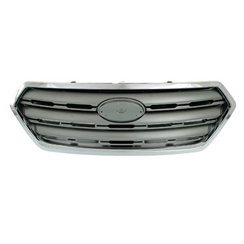 2015-2017 Subaru Outback 2.5i & 3.6R Front Grille Assembly - Silver/Gray with Chrome Trim | Direct Fit Replacement | Off-Road & Street Style Upgrade