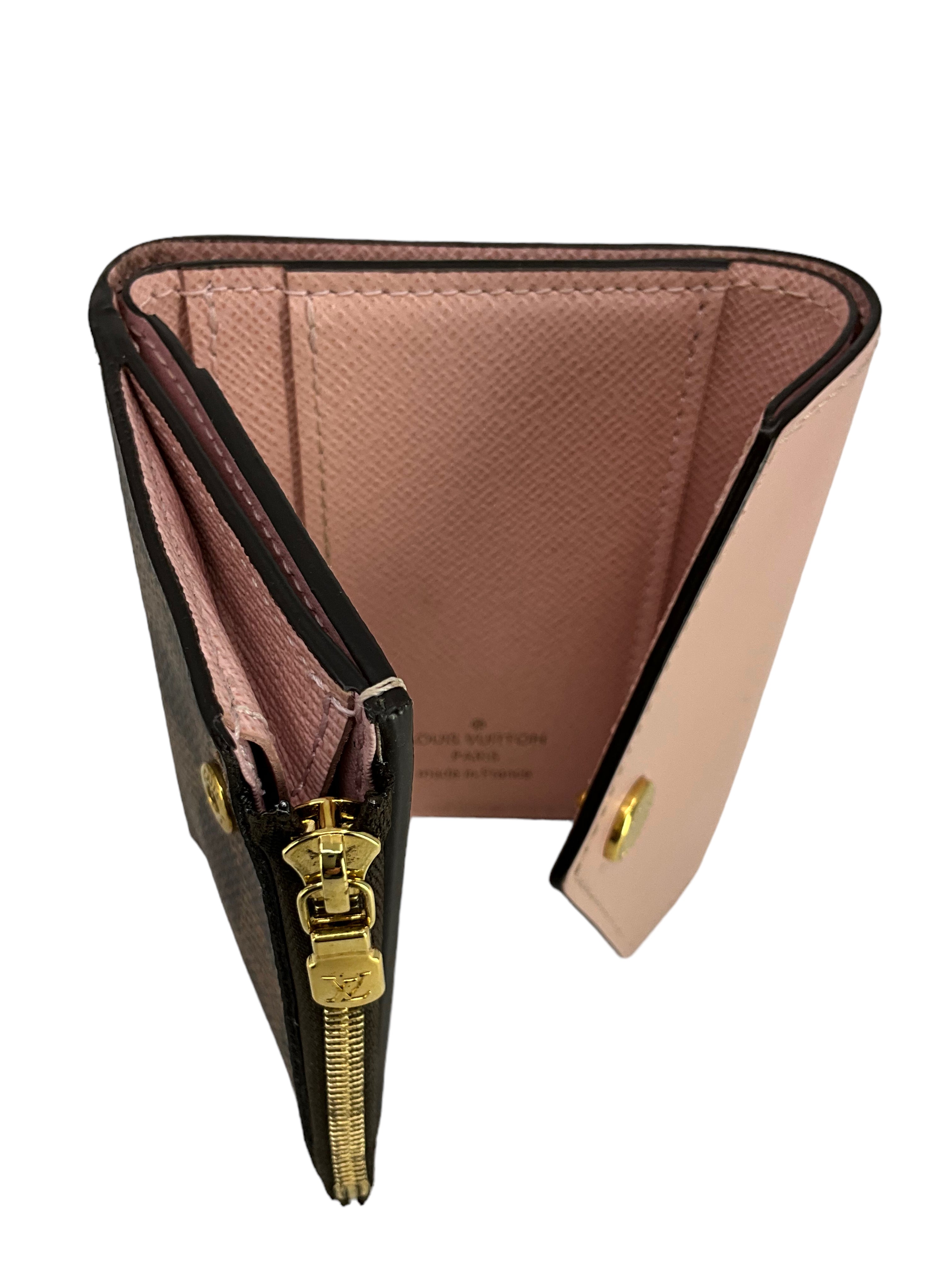 Louis Vuitton Damier Ebene Canvas Zoe Wallet for Women - Compact Luxury Card Holder & Coin Purse - Perfect for Everyday Use, Travel, and Gifts