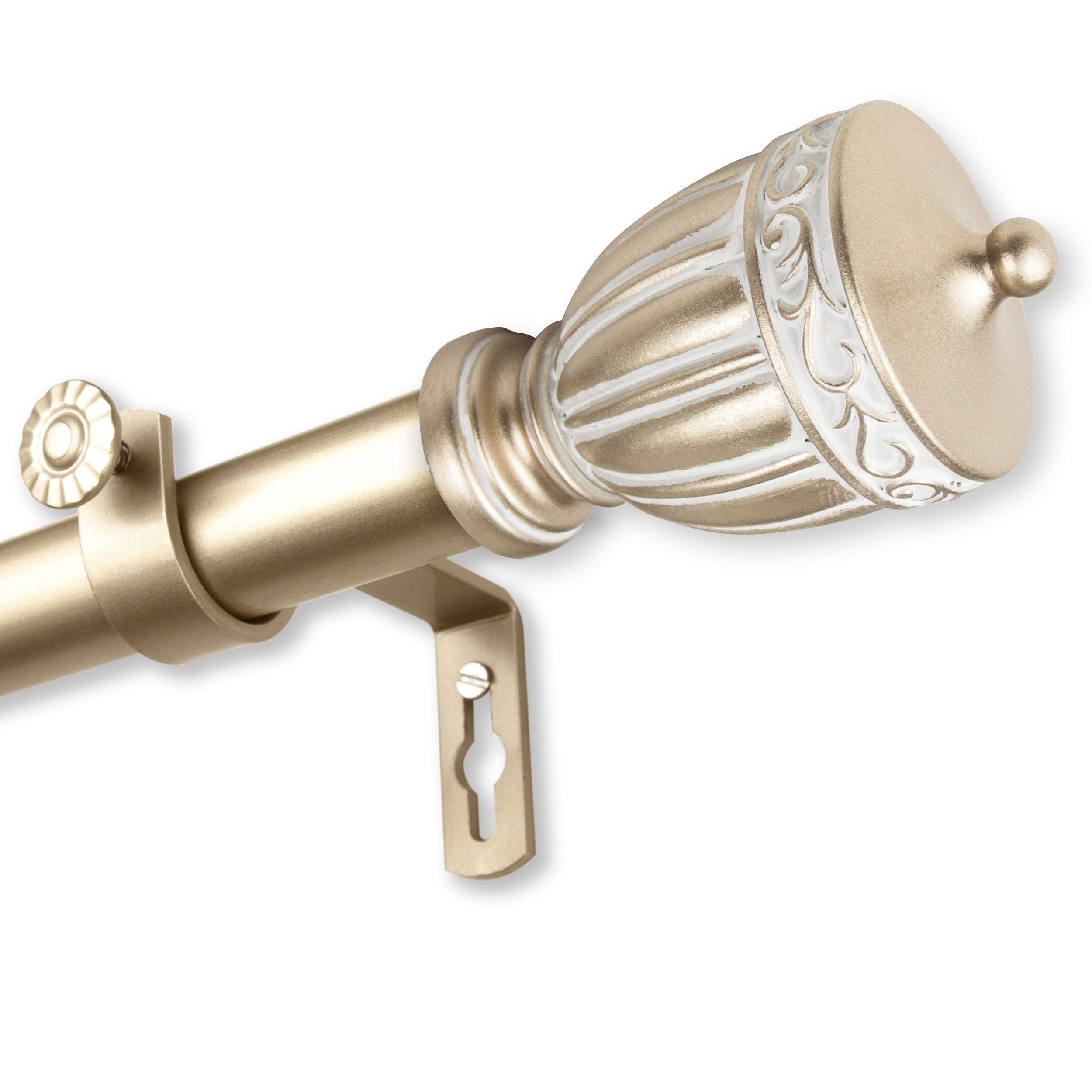 Risler 1-Inch Diameter Adjustable Bronze Curtain Rod (160-240 Inches) - Heavy Duty Window Drapes & Sheers Rod for Living Room, Bedroom, or Office