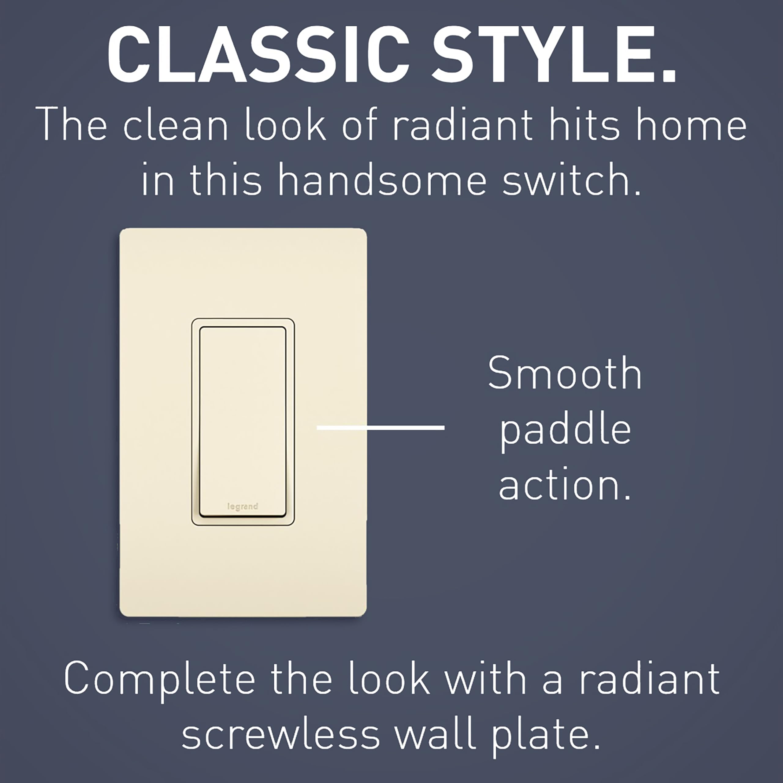 Legrand TM874LACC6 15 Amp 4-Way Rocker Light Switch - Decorator Wall Switch, Light Almond (1-Pack) - Perfect for Home, Office & Commercial Lighting Control