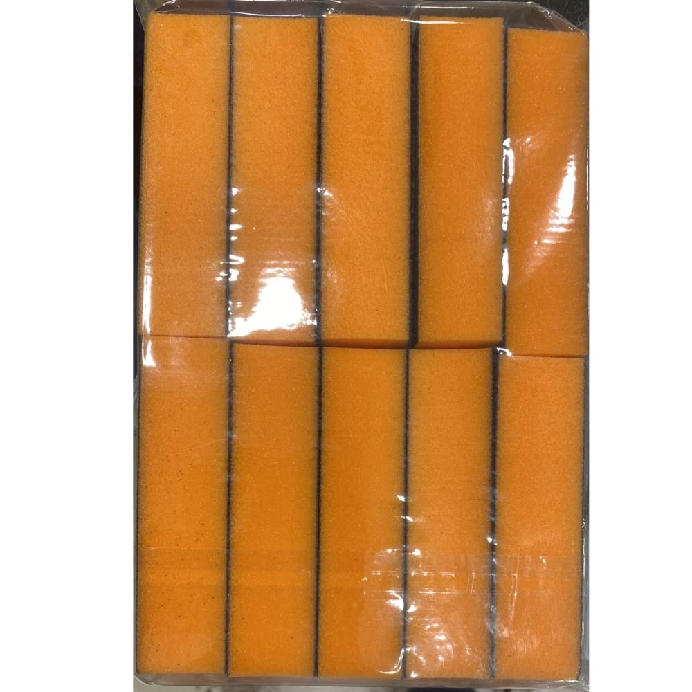 Bunny Nail Studio Professional Nail Buffer Block - 4 in 1 Nail File, Shiner & Sanding Block for Manicure & Nail Extensions (Light Orange) - Perfect for Home Nail Care, Salon Professionals & DIY Nail Art