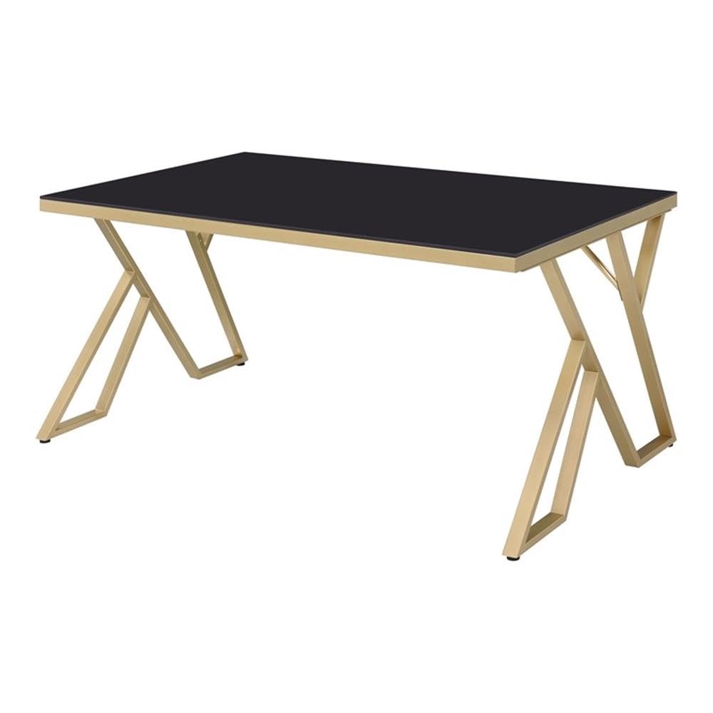 Egala Contemporary Black Glass Top Dining Table - Modern 4-6 Seater Kitchen Table for Small Spaces - Perfect for Apartments, Dining Rooms & Open Floor Plans