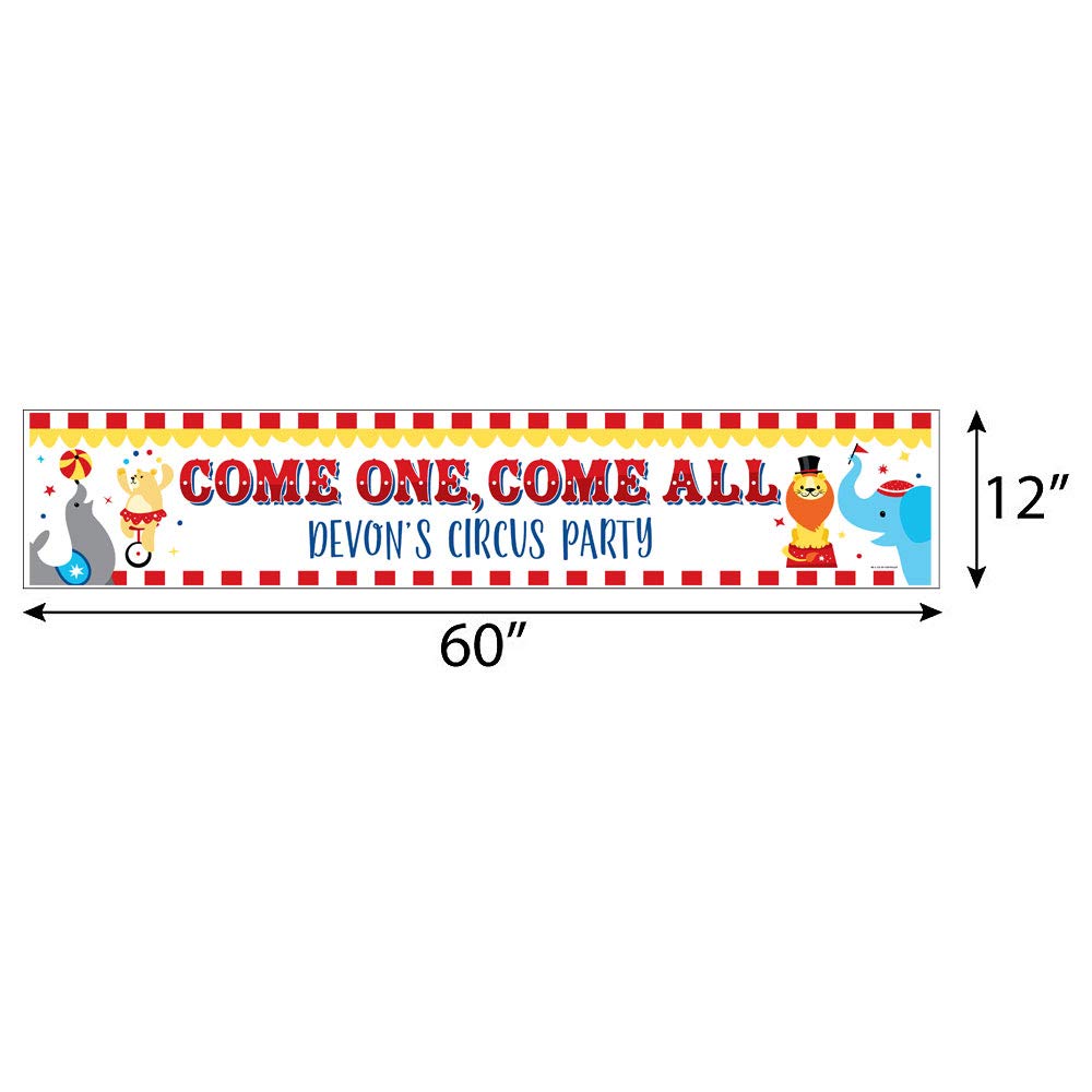 Custom Carnival Themed Party Decorations - Personalized Circus Banner for Birthday & Baby Showers - Big Dot of Happiness Step Right Up Circus Decor - Perfect for Carnival Parties, Baby Showers & Birthday Celebrations