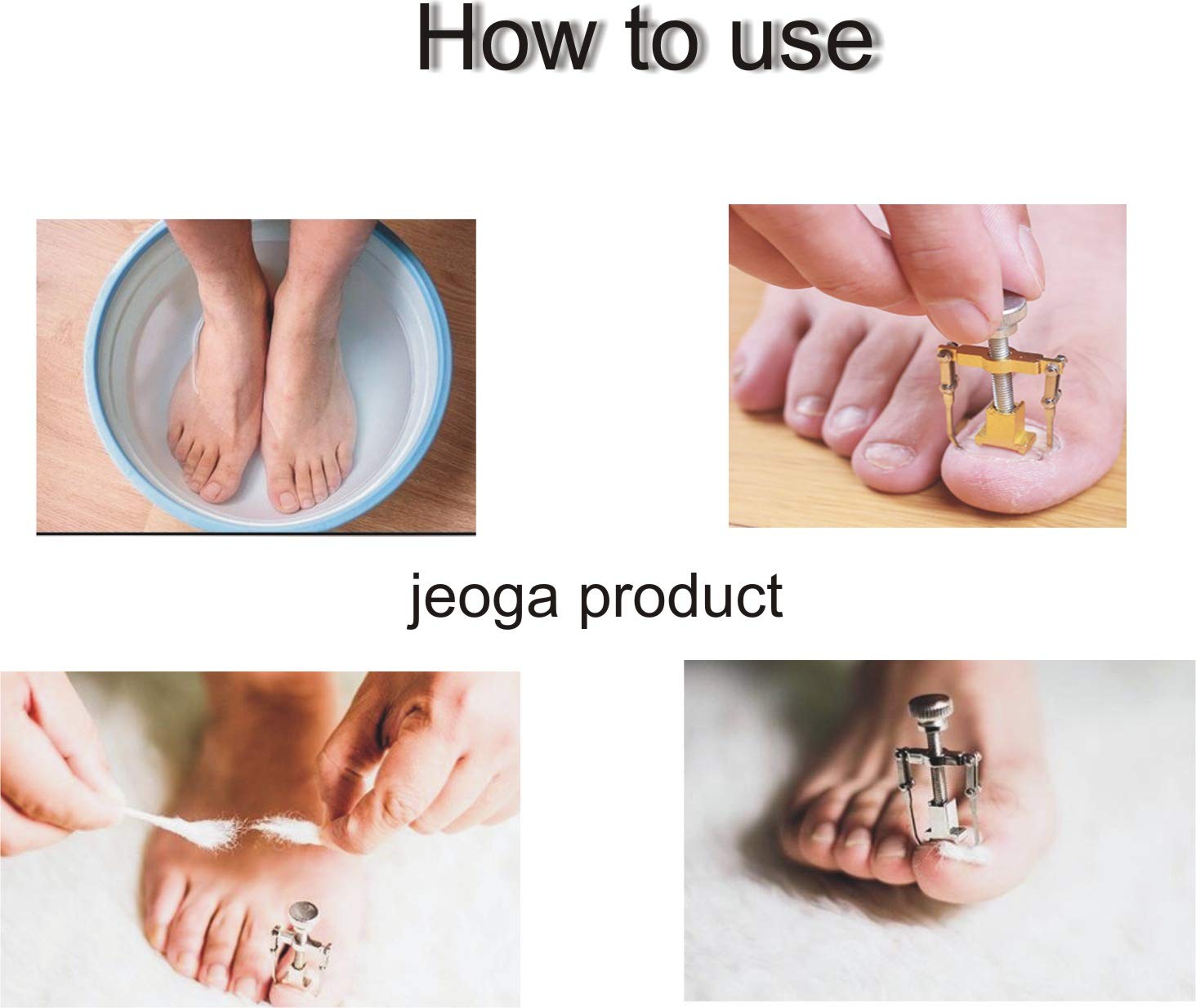 Jeoga® 2-Piece Toe Nail Correction Kit with Ingrown Nail Lifter - Professional Pedicure Tools for Ingrown Toenail Treatment & Pain Relief - Perfect for Home Nail Care & Salon Use