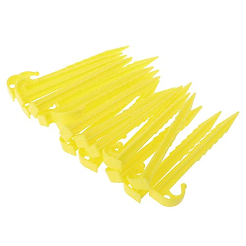 20Pcs Heavy Duty Plastic Garden Stakes - Tent Pegs for Securing Tents, Tarps & Garden Netting | Durable Outdoor Ground Anchors for Camping, Gardening & Lawn Protection