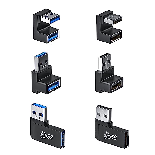 6 PACK - USB A Adapter ( 180°& 90°)