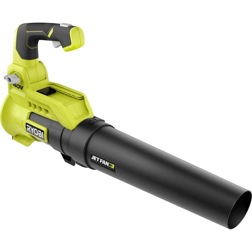 RYOBI 40V Cordless Leaf Blower - 110 MPH 525 CFM Variable Speed Jet Fan, Lithium-Ion Battery Powered (Battery & Charger Not Included) | Perfect for Yard Cleanup, Leaf Removal & Outdoor Debris Clearing (Renewed)