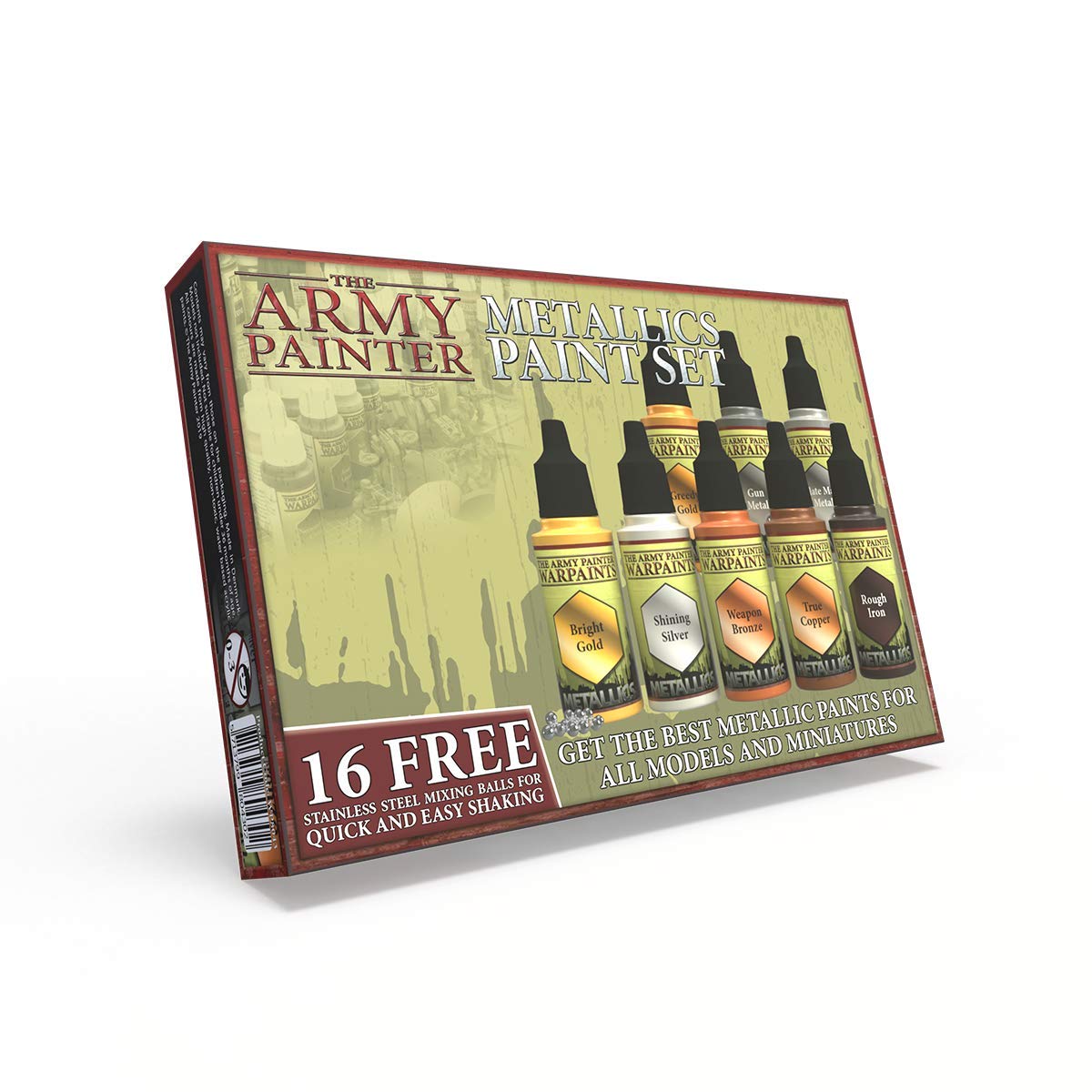 The Army Painter Metallic Paint Set - 8 Vibrant Metallic Acrylic Paints (18ml Dropper Bottles) for Miniature Painting, Warhammer, D&D Models & Tabletop Gaming - Includes Shining Gold Paint for Fantasy & Sci-Fi Miniatures