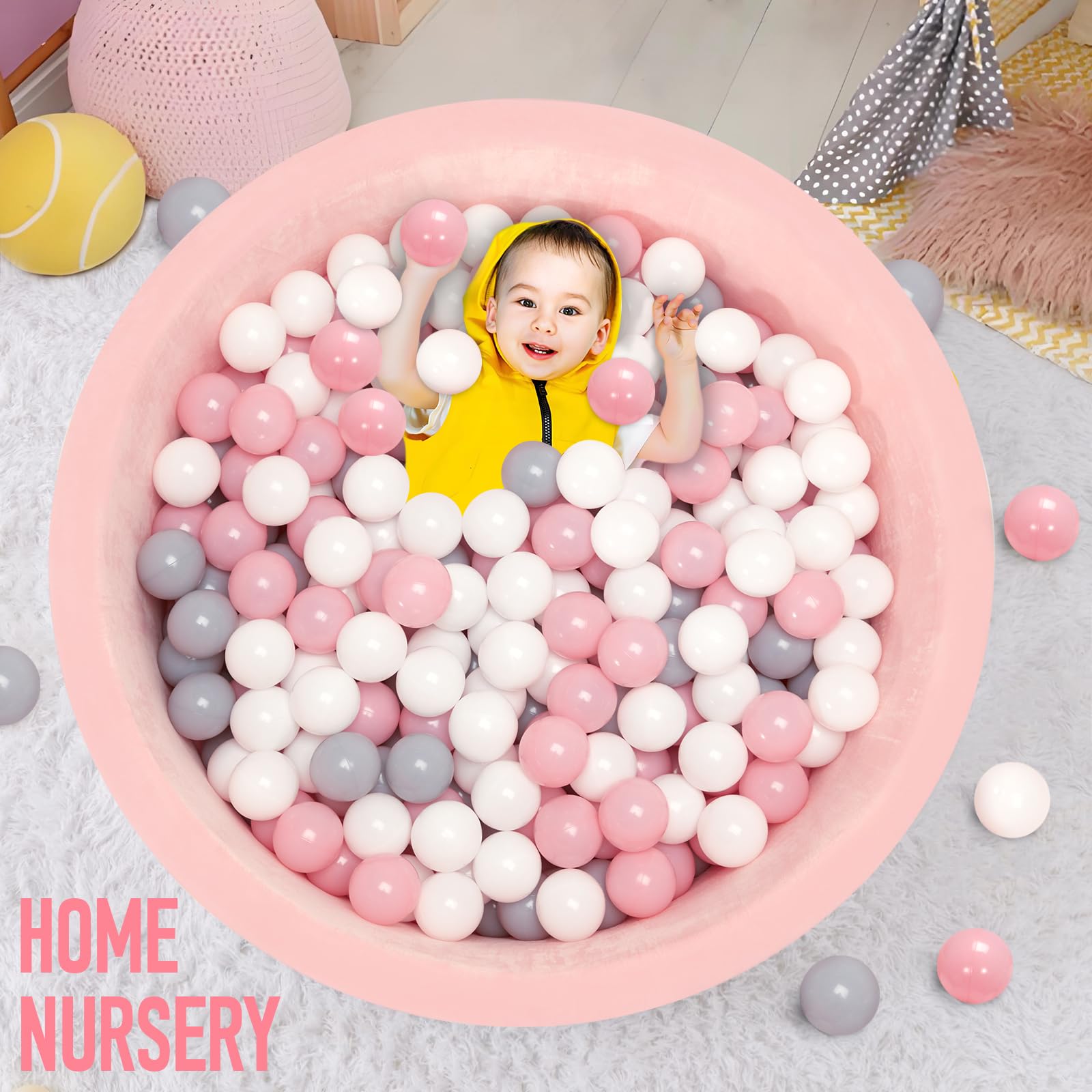 Soft Memory Foam Ball Pit for Babies & Kids - 35.5