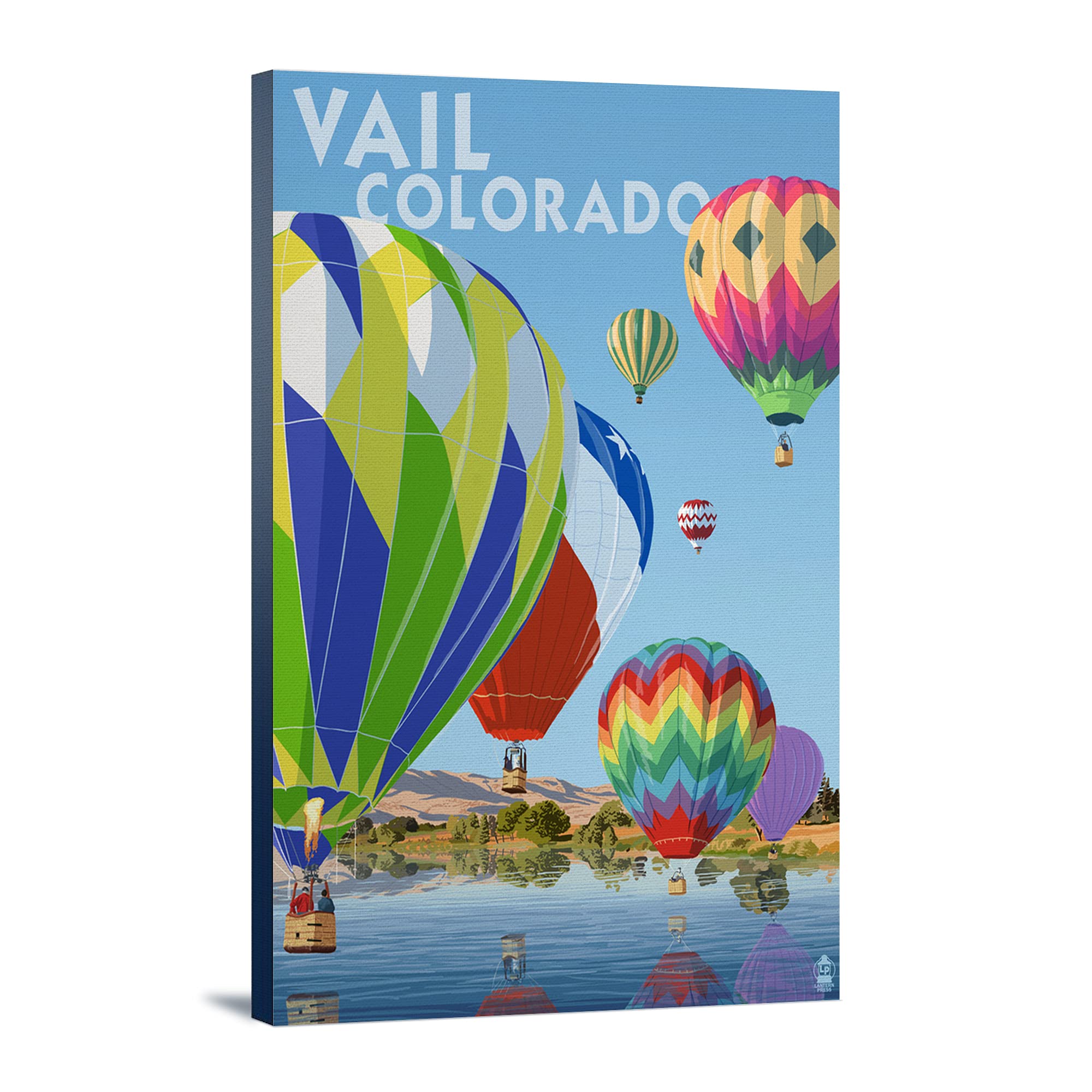 Colorado Vail Hot Air Balloons Wall Art - 24x36 Gallery Wrapped Canvas Print for Home & Office Decor - Perfect for Living Room, Bedroom, or Office Wall Decoration