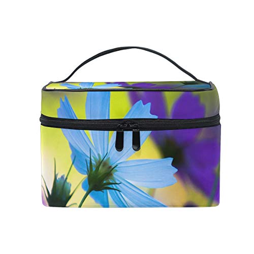 Hengpai Blue Cornflowers Cosmetic Bag - Travel Makeup Train Case Storage Organizer for Women | Perfect for Travel, Daily Use & Gift Giving